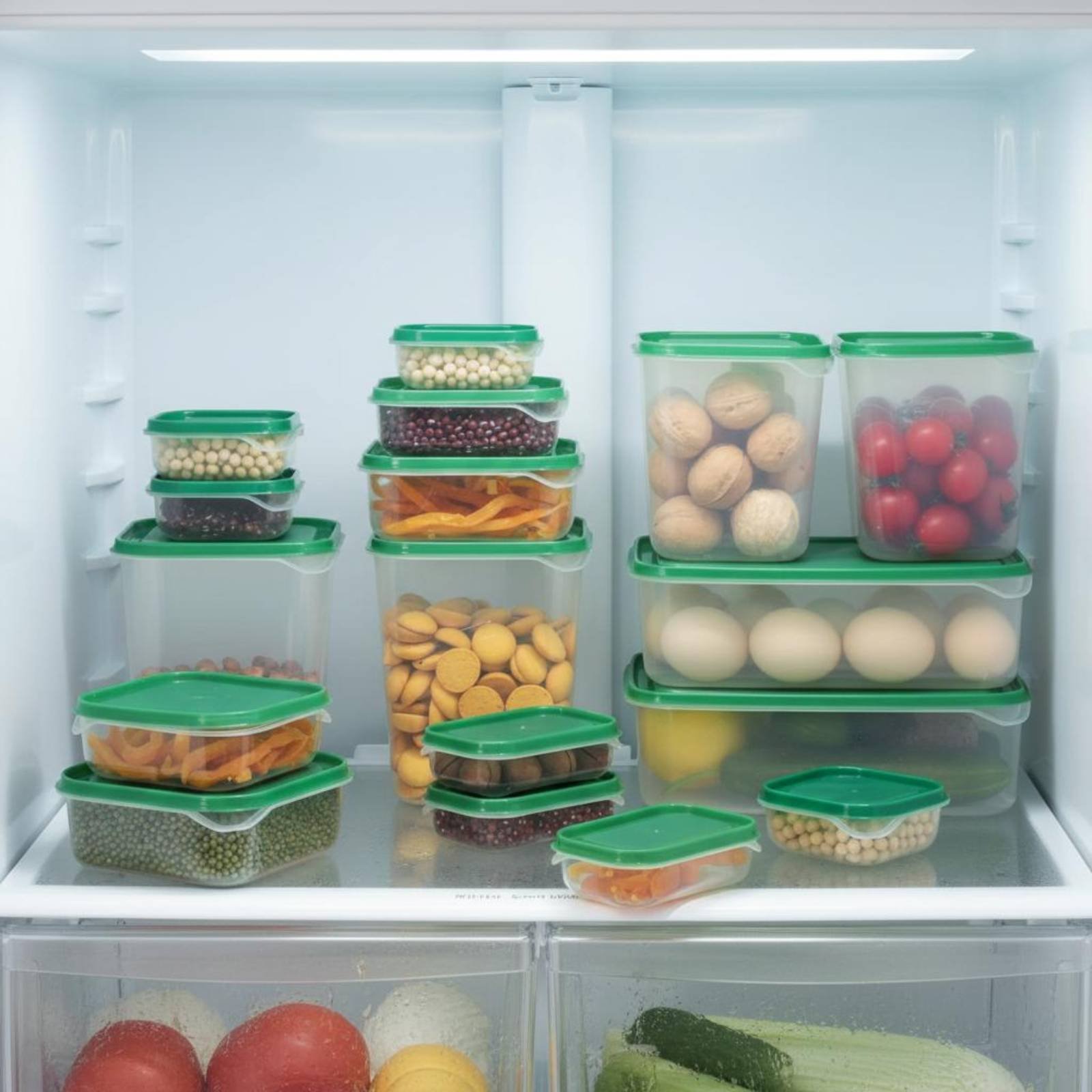Food Storage Plastic Container - 17-częściowy zestaw pojemników do przechowywania w
