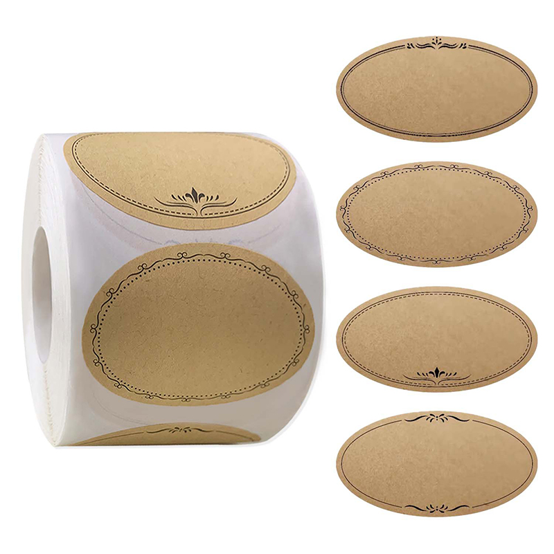 Food Storage Label - 250 Naklejek/Rolka 6,35*3,55cm Papier Kraft Domowa