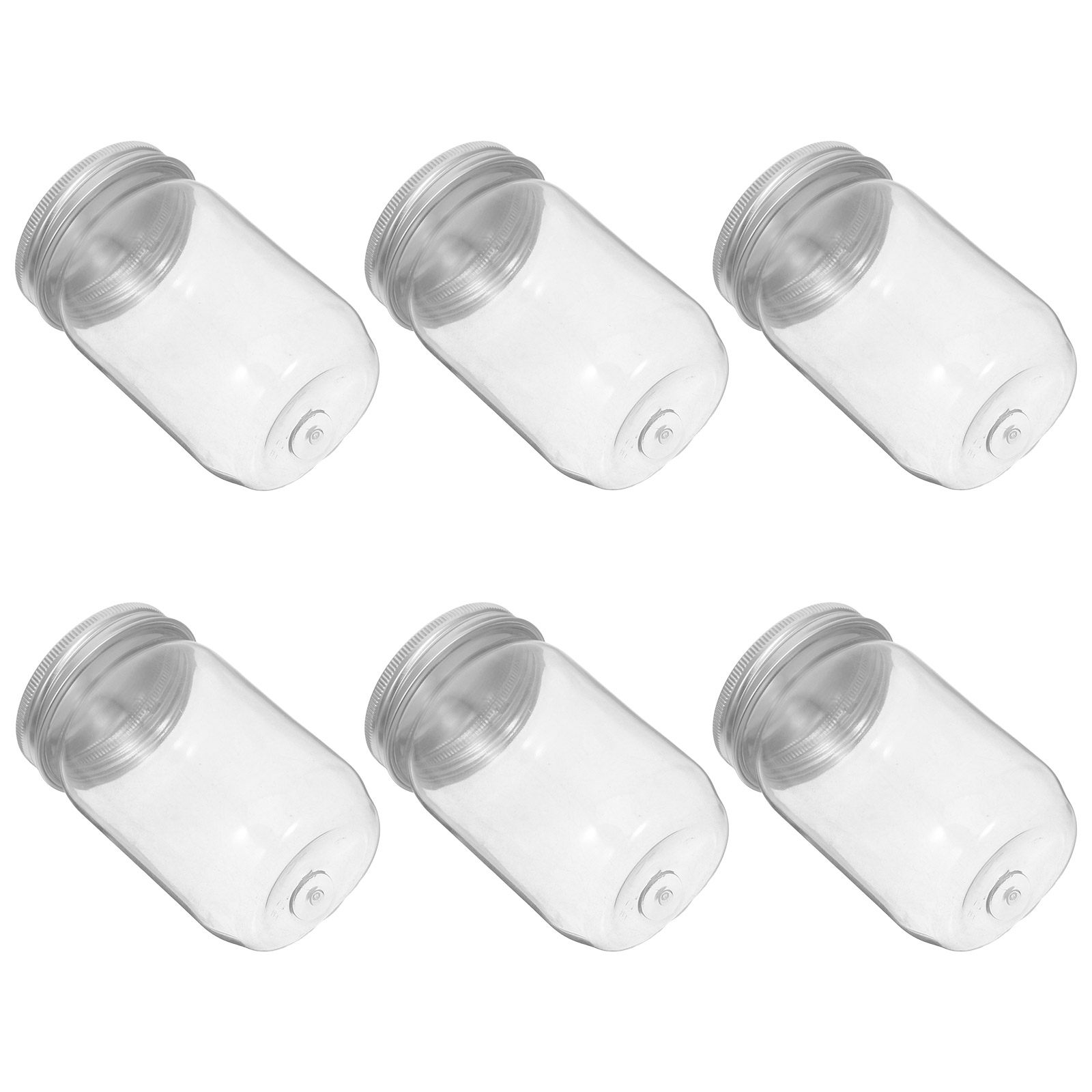 Food Storage Plastic Container - 6 szt. Przezroczystych plastikowych słoików typu