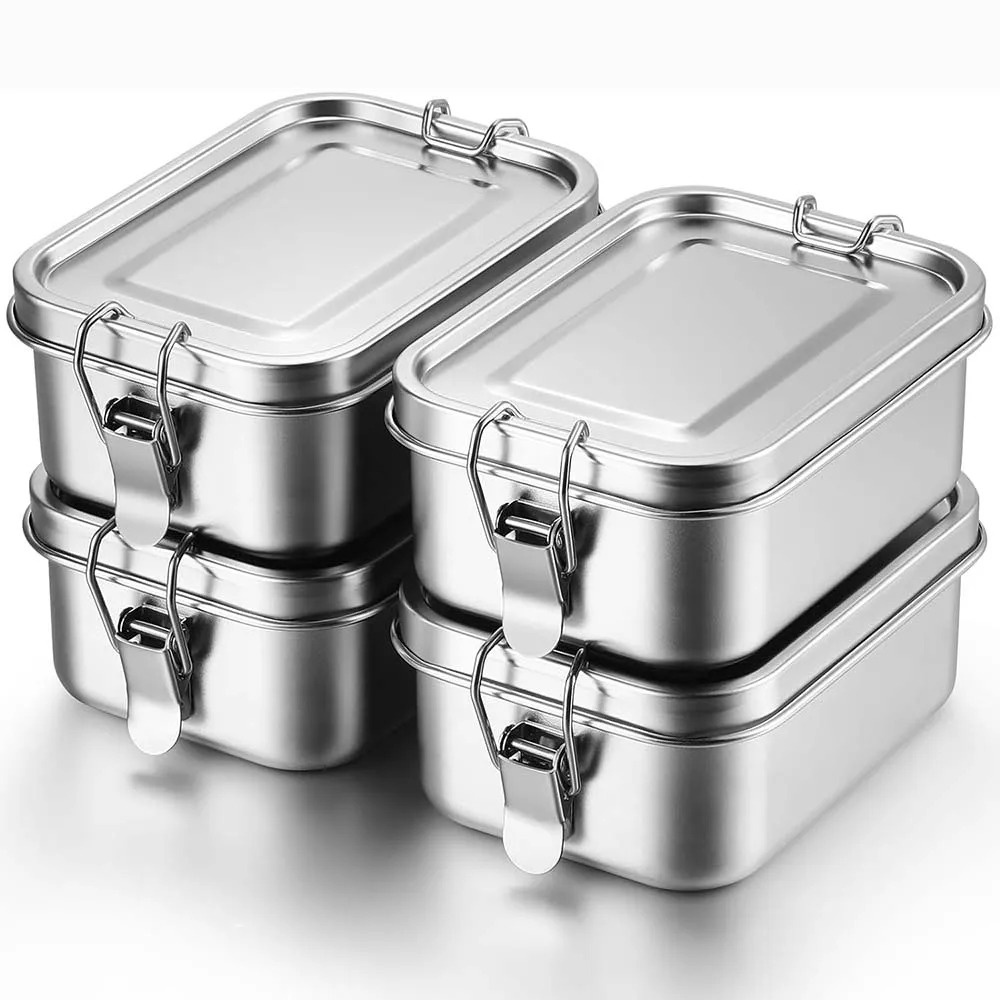 Food Storage With Lock - Pudełko Bento ze stali nierdzewnej Metalowe