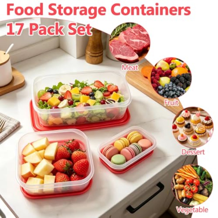 17-częściowy zestaw plastikowy – Food Storage Plastic Container recenzja i cena