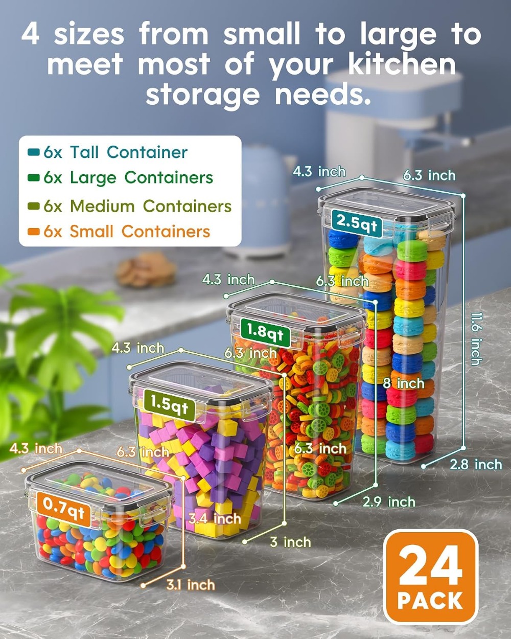 24 szt. Hermetyczne pojemniki  – Food Storage Plastic Container recenzja i cena